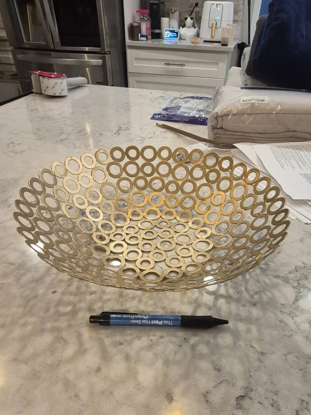 Gold Metal Ring Decorative Bowl
